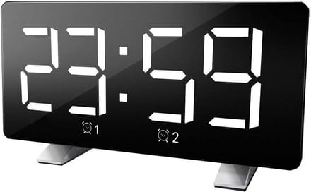 Digitale wekker met LED-display - polyfone alarmen, instelbare helderheid en USB-oplaadpoort