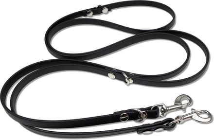 Miqdi - verstelbare, handsfree hondenriem van BioThane®- 3 meter lang - zwart - extra comfort - M - voor middelmaat hond