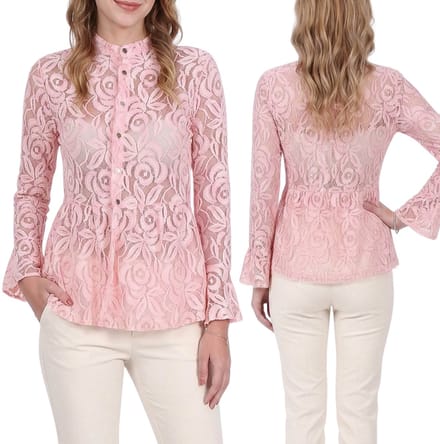 John Zack Lichtroze kanten blouse