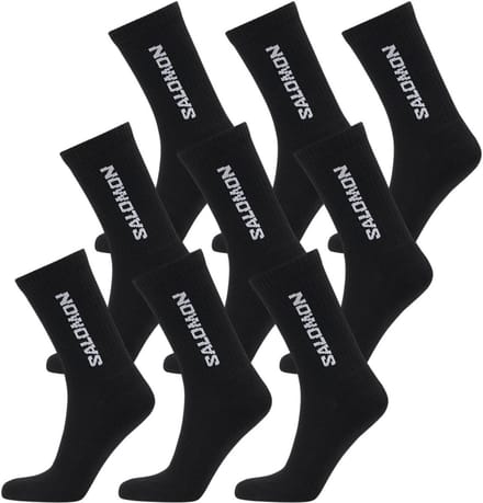 Salomon - Everyday Crew Socks | 9-Pack | Sokken | Maat L / 42-44 - Zwart