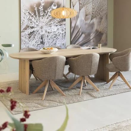 Ovale Eettafel Massief Eikenhout Naturel - Eiken - Novihome