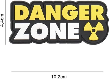 Embleem 3D PVC Danger Zone geel