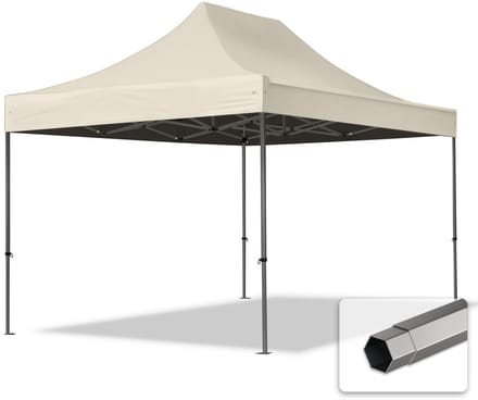 3x4,5 m Easy Up partytent Vouwpaviljoen, PREMIUM staal 40mm, crème