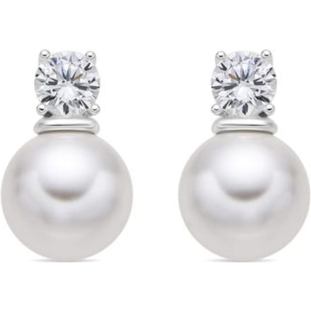 Luxenter oorbellen met witte parel zilverkleurige afwerking - Etalor