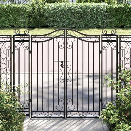 vidaXL - Poort - 121x8x120 - cm - smeedijzer - zwart