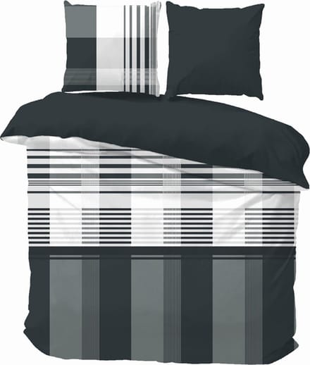 iSleep Dekbedovertrek Peter - Eenpersoons - 140x200/220 cm - Zwart