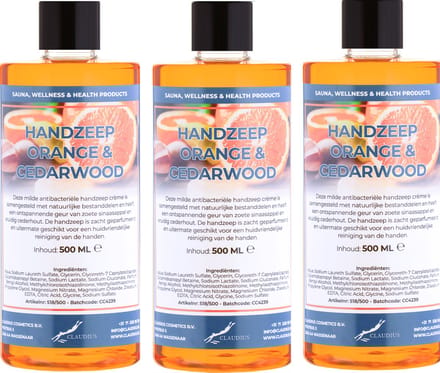 Handzeep Sweet Orange & Cedarwood 500 ml - set van 3 stuks