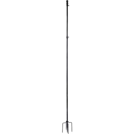 Mât de drapeau au sol 10 pieds Acier inoxydable épaissi Mât de drapeau d'extérieur avec base à 5 broches pour jardin cour white