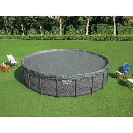 Bestway Zwembadcover Ø6,1 m Rond Polyester Grijs