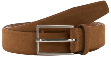 Tom Tailor - TTLOGAN suède riem met vierkante gesp - Maat 105 - cognac uni