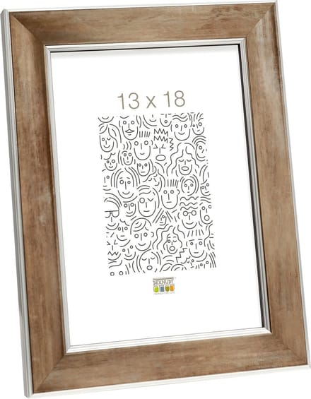 Deknudt Frames fotolijst S45YD3 - brons met zilver biesje - 13x18 cm