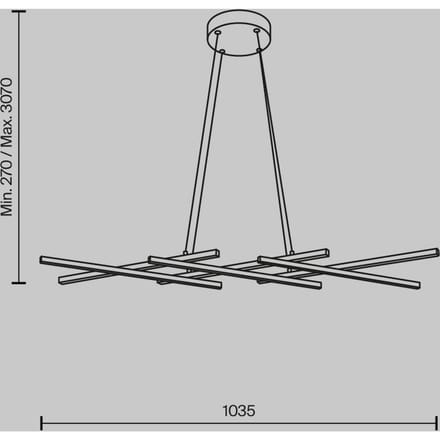 Maytoni LED hanglamp Halo, zwart, lengte 103,5 cm