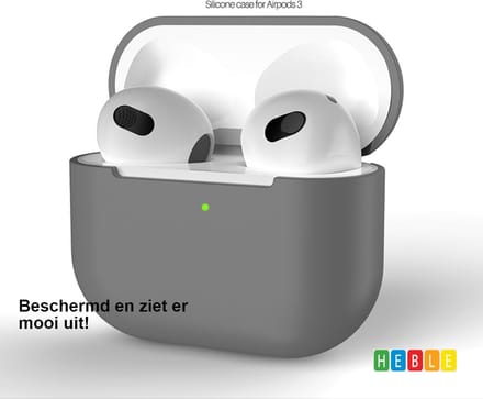 Heble® - Geschikt voor Apple AirPods 3 Hoesje in het Grijs