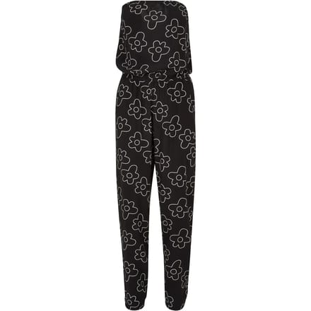 Urban Classics - Viscose Bandeau Jumpsuit - S - Zwart/Wit
