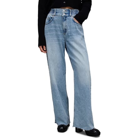 AllSaints Hailey Wide Leg Jean Light Indigo Maat: W30 | Flared Jeans Outlet | Dames | Blauw