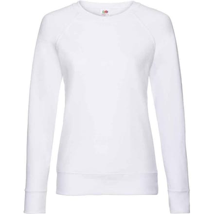 Fruit of the Loom Dames/Dames Lichtgewicht Lady Fit Raglan Sweatshirt (Wit)