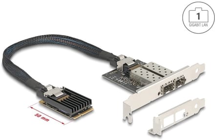 Delock Mini PCIe I/O PCIe full size 2 x SFP Gigabit LAN
