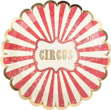 ARTYFETES - 8 Vintage Circus Borden 23 cm van karton