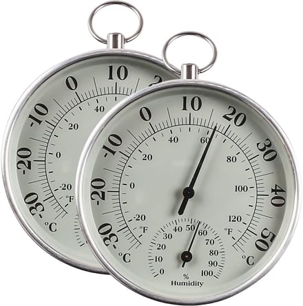 Dailygoods - 2 Stuks Thermometer-Hygrometer voor Binnen en Buiten
