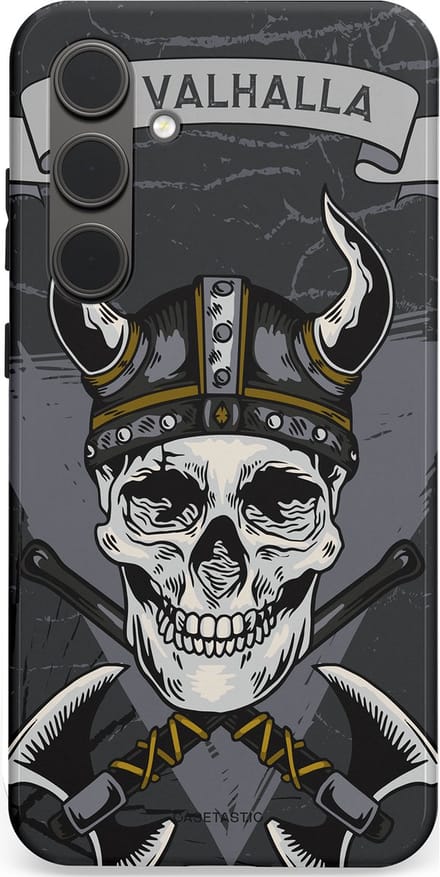 Casetastic hoesje geschikt voor Samsung Galaxy S24 Plus - Dubbellaagse bescherming - Valhalla - Fashion Case - Donkergrijs Grijs
