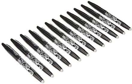 Solidchoice - Rollerball Pen met Gum, Set van 12, Zwart