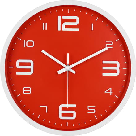 IvoQ Moderne 3D Wandklok - 30 cm - Rood - Muurklok