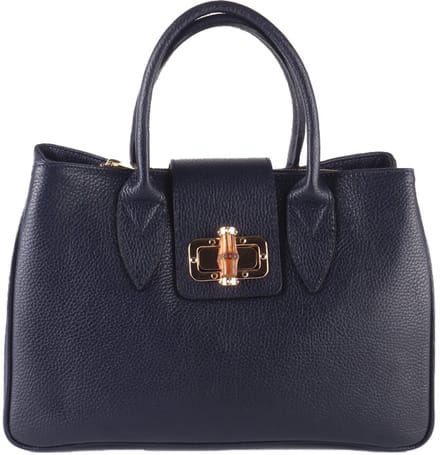 Giuliano lederen handtas Lylou - Dames - Made in Italy - Donker blauw