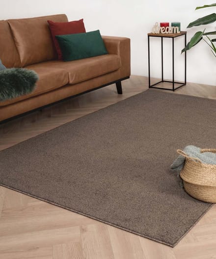 Laagpolig vloerkleed vierkant - Fine mokka 100x100