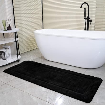 Badmat - Douchemat Vloerkleed - Zachte Voeten - Extra Absorberend - 60x150 cm - Zwart