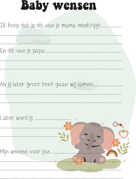 A5 Babyshower kaarten (20 stuks) - Maak Blijvende Herinneringen- Babyshower 15
