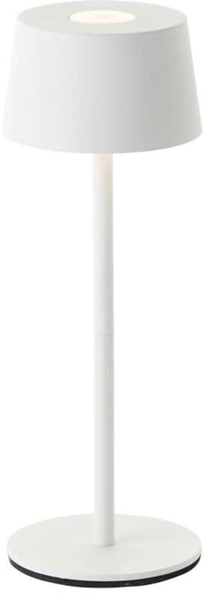 Brilliant Jona - Buiten tafellamp - LED 2W - Ø 9 cm - 170 lm - 3000K - 3-steps dimbaar - USB Oplaadbaar - IP44 - Wit
