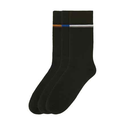 Ben Sherman Heren Gestreepte Bamboosokken (Verpakking van 3) (Zwart)