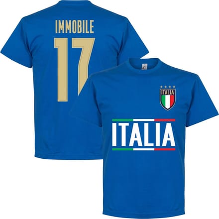 Italië Immobile 17 Team T-Shirt - Blauw - Kinderen - 140