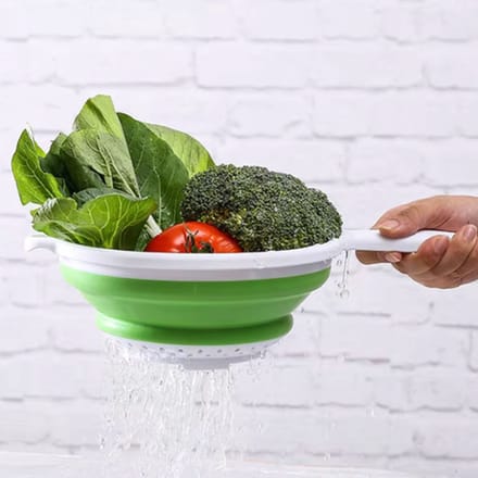 BORVAT® - Opvouwbaar Vergiet 22 cm - Hittebestendig 140°C - Groen/Wit