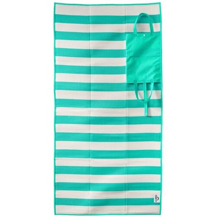 CRIVIT Strandmat opvouwbaar, 90 x 180 cm. (turquoise/witte strepen)