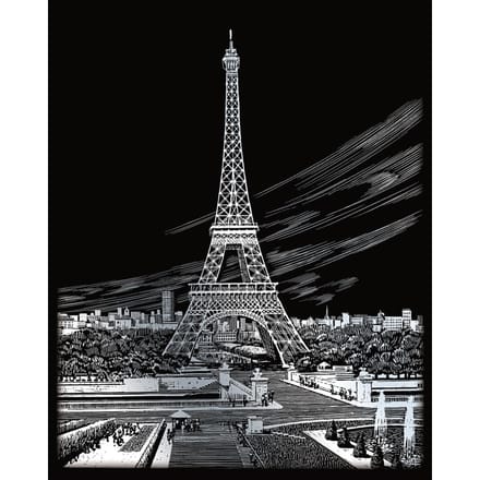 R&L Silver Foil Engraving Art A4 - Eiffel Tower