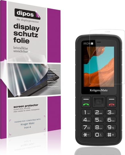 dipos – 4x Beschermfolie geschikt voor Kruger Matz Iron 4 | Krasbestendige & heldere Screenprotector Ultra-Thin