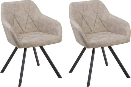 MONEE - Eetkamerstoel - Beige - Polyester