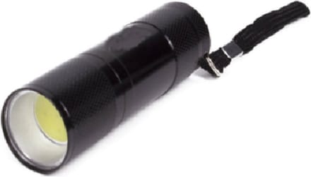 LED Zaklamp - Op Batterij - 2W - COB - Zwart - 700 Lumen - Compact - Aluminium - IP20