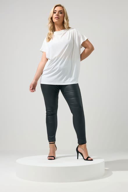 Yours London Witte Top Met Plooien Op De Schouders Size 46