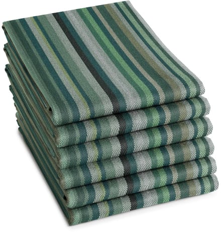 DDDDD - 6x Theedoek - Over the rainbow - 60x65 cm - Groen - Set van 6 stuks