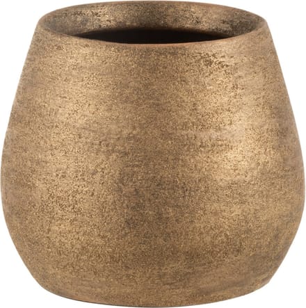 J-Line bloempot Oneffen Ruw - keramiek - goud - small - 2 stuks - Ø 16 cm
