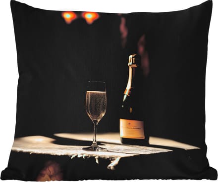 Sierkussen Buiten - Prosecco - Bubbels - Sfeervol - Drank - 60x60 cm - Weerbestendig