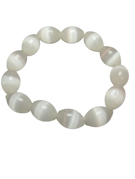 Seleniet satijn spar edelsteen armband.