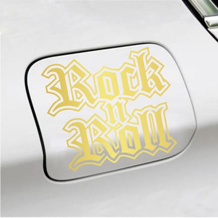 Bumpersticker - Rock N Roll - 13 X 15 - Goud