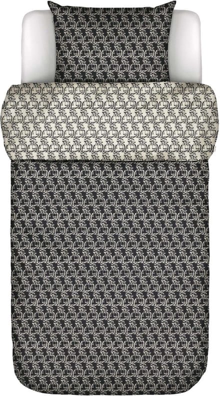 Marc O'Polo Monogram Dekbedovertrek Biologisch Katoensatijn Zwart - Eenpersoons – 140x200/220 cm