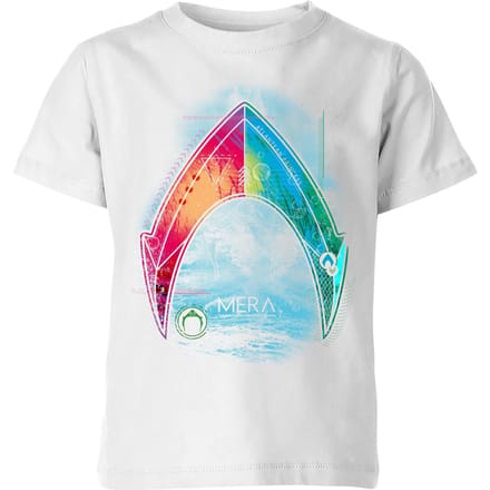 Aquaman Mera Beach Symbol kinder t-shirt - Wit - 122/128 (7-8 jaar)