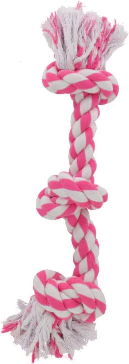 Adori Flostouw Xl Wit&Pink - Hondenspeelgoed - 60 cm