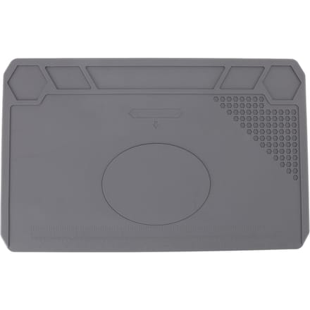 Hitte-isolerende siliconen reparatiemat met schaalliniaal 81 schroefposities antislip hitte-isolatie gray
