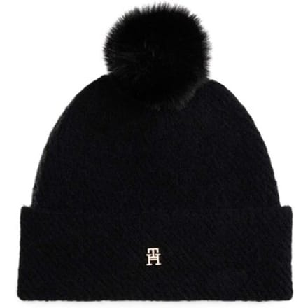 Tommy Hilfiger Th Pom Pom Beanie Black Größe: OS | Hüte Outlet | Damen | Schwarz